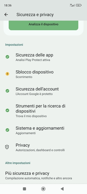 Scorri e seleziona Sistema e aggiornamenti