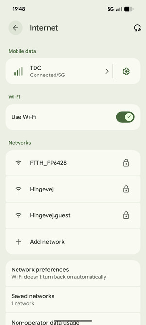 Select the wireless network you want to connect to