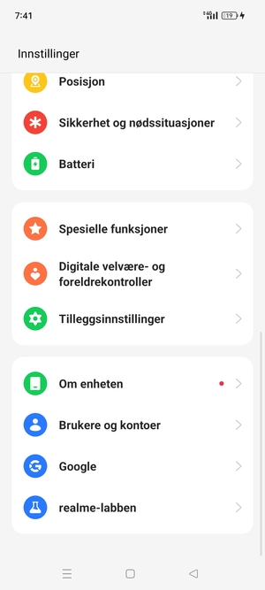 Bla til og velg Om enheten