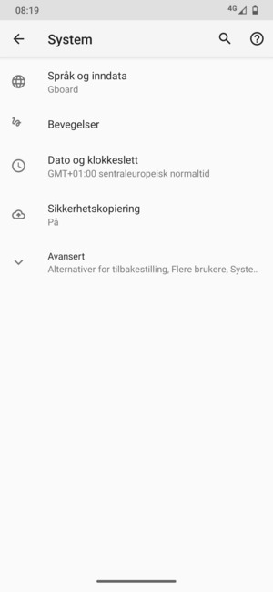 Velg Avansert