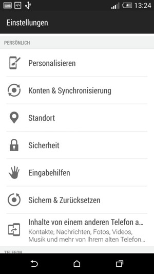 Wählen Sie Konten & Synchronisierung