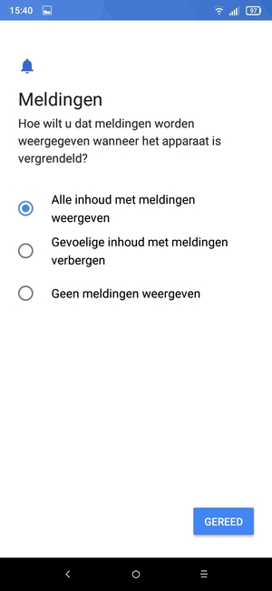 Selecteer uw voorkeursoptie en selecteer GEREED