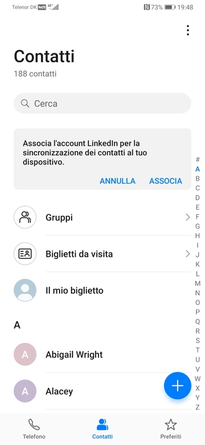 Seleziona il tasto Menu