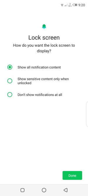 Select your preferred option and select Done
