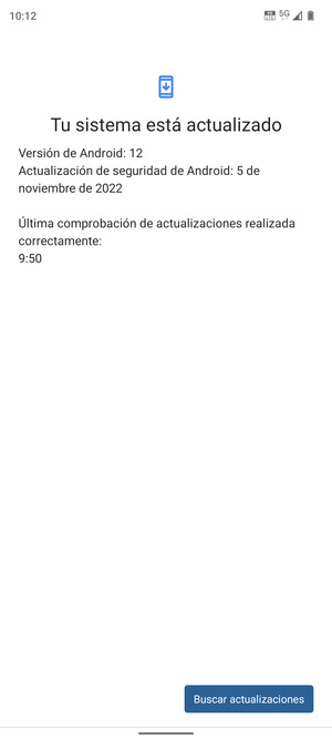 Si su teléfono está actualizado, verá la siguiente pantalla