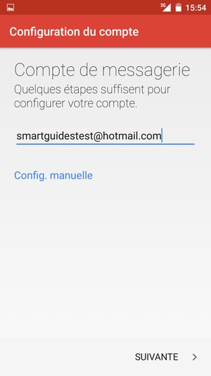 Saisissez votre adresse e-mail et sélectionnez SUIVANTE