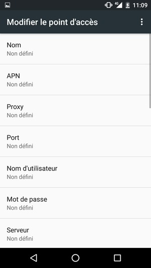 Saisissez les informations Internet