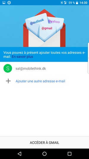 Sélectionnez ACCÉDER À GMAIL