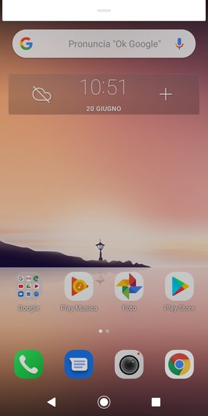 Scorri verso il basso il menu in alto