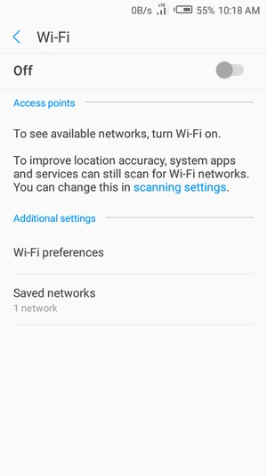 Turn on Wi-Fi