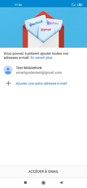 Sélectionnez ACCÉDER À GMAIL
