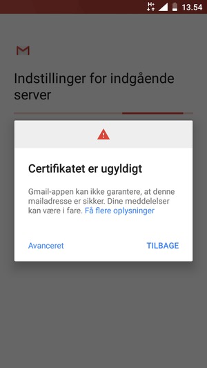 Vælg TILBAGE
