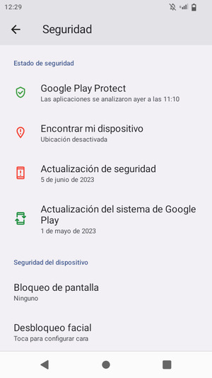 Seleccione Bloqueo de pantalla
