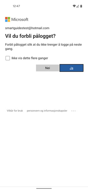 Velg ønsket alternativ