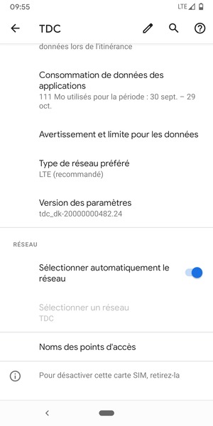 Sélectionnez Noms des points d'accès
