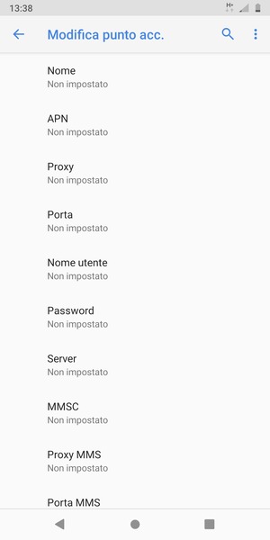 Inserisci informazioni MMS