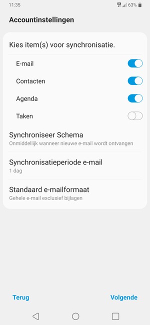 Selecteer Volgende