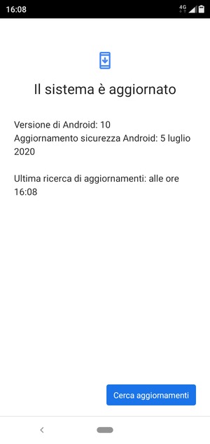Se il tuo telefono è aggiornato, vedrai la seguente schermata