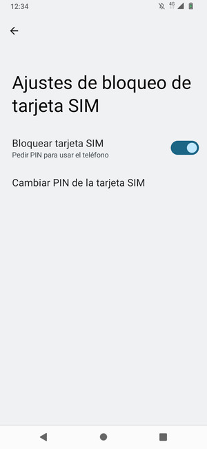 Seleccione Cambiar PIN de la tarjeta SIM