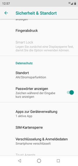 Scrollen Sie und wählen Sie Standort