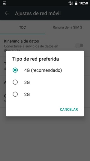 Seleccione la opción deseada