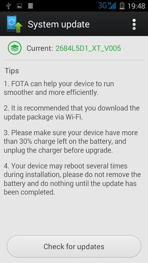 Select Check for updates