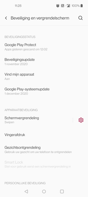 Om uw schermvergrendeling te activeren, ga naar het Beveiliging en vergrendelscherm-menu en selecteer Schermvergrendeling