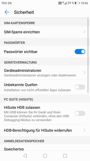 Wählen Sie SIM-Sperre einrichten