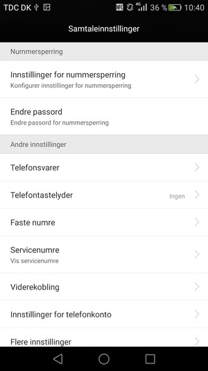 Bla til og velg Telefonsvarer