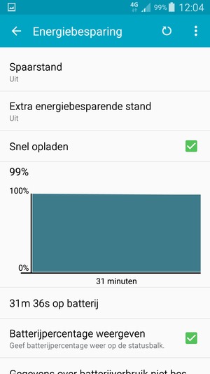 Selecteer Spaarstand