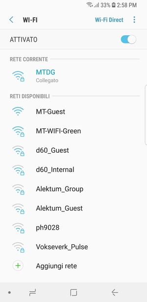 Ora sei connesso alla rete Wi-Fi