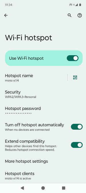Your phone is now set up for use as a modem