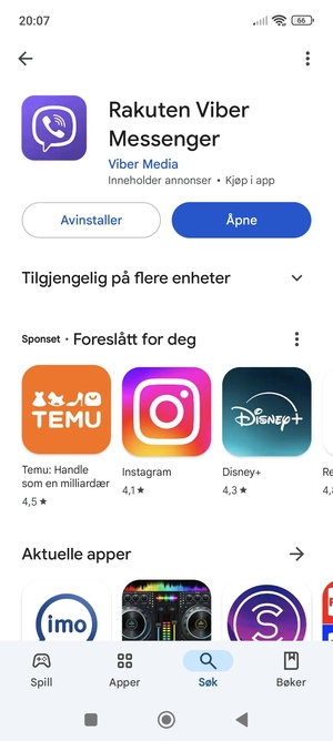 Velg Åpne