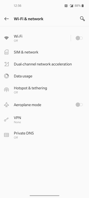 Select SIM & network