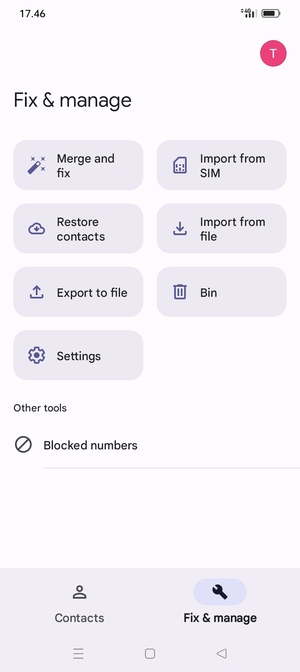 Select Import from SIM