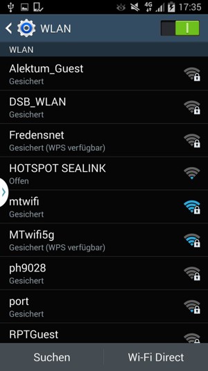 Wählen Sie das Wireless-Netzwerk, zu dem Sie eine Verbindung herstellen möchten