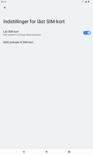 Vælg Skift pinkode til SIM-kort