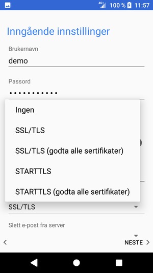 Velg Ingen og NESTE