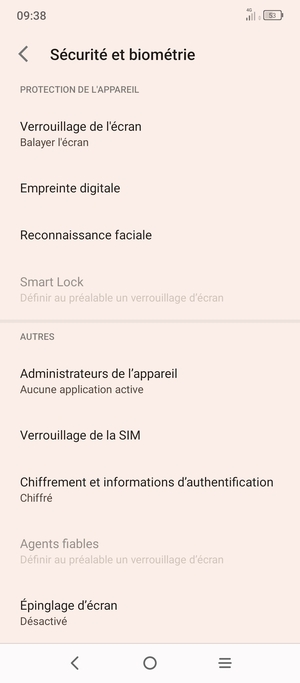 Faites défiler et sélectionnez Verrouillage de la SIM
