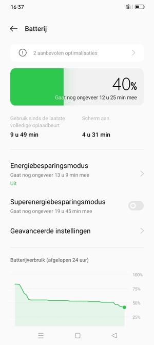 Selecteer Energiebesparingsmodus