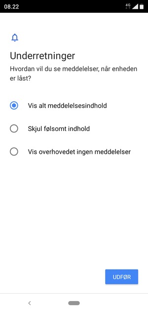 Vælg din foretrukne mulighed og vælg UDFØR
