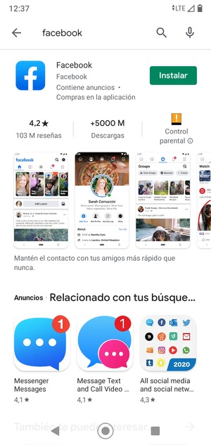 Seleccione la aplicación