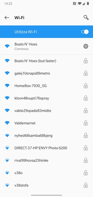 Ora sei connesso alla rete Wi-Fi