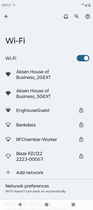 Select the wireless network you want to connect to