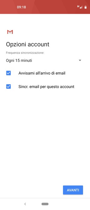 Seleziona AVANTI