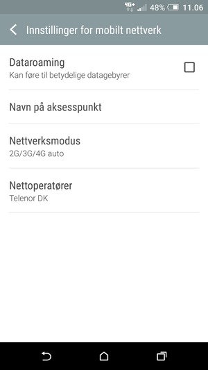 For å bytte nettverk hvis det oppstår nettverksproblemer, velg Nettoperatører