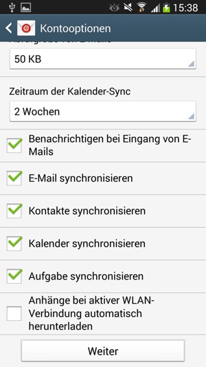 Wählen Sie Weiter