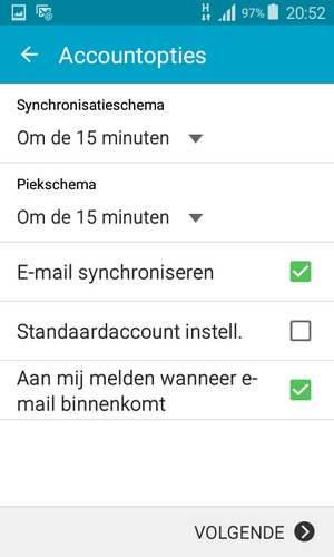 Als u dit
scherm ziet, selecteer VOLGENDE