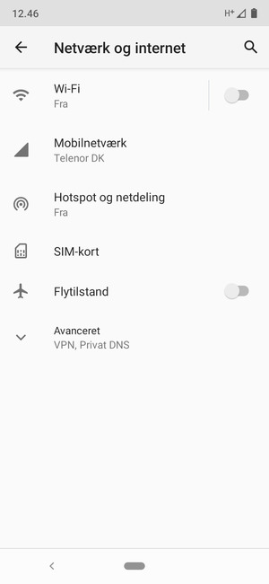 Vælg Mobilnetværk