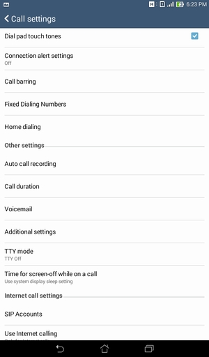 Scroll to and select Voicemail